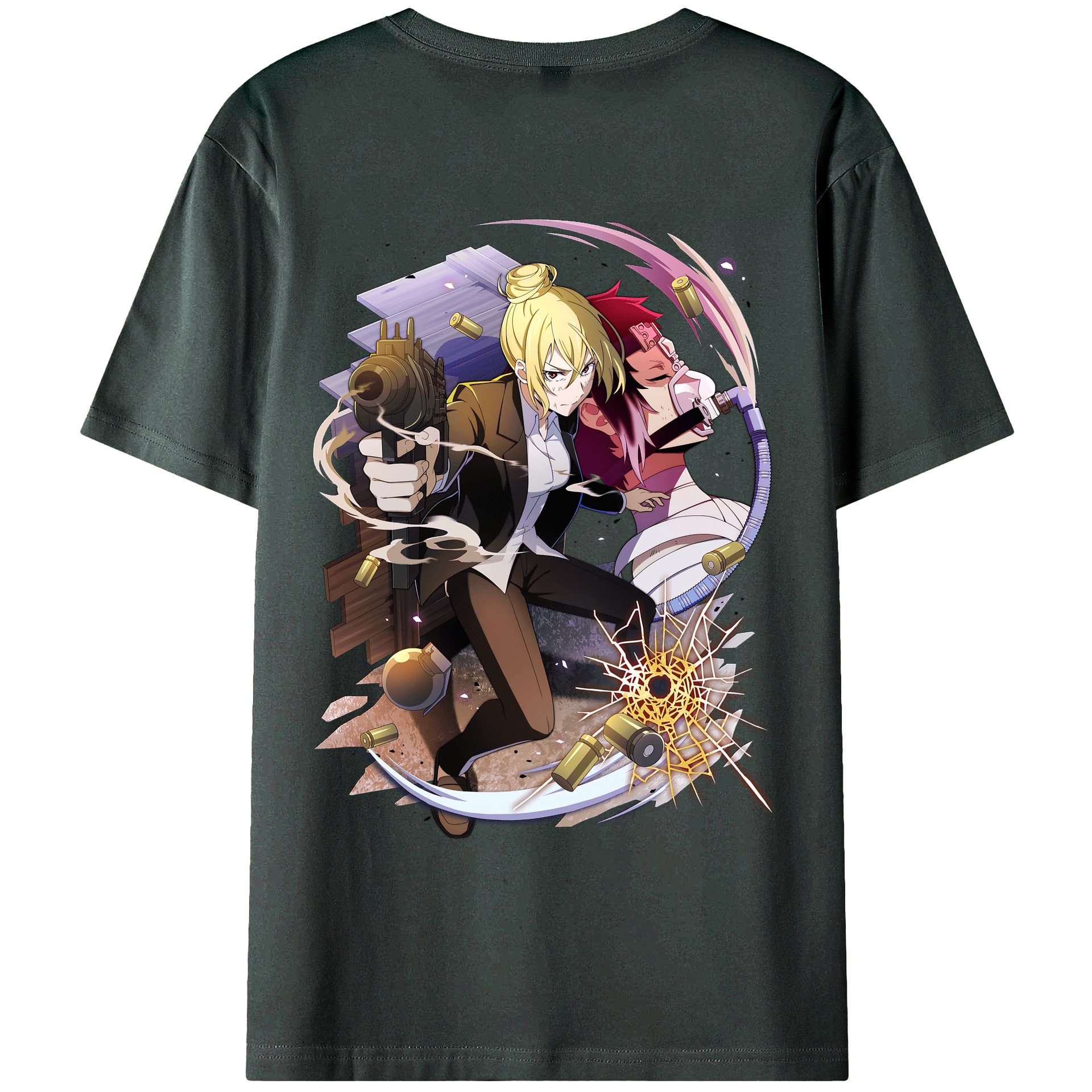 （画像用） 文豪ストレイドッグス Bungo Stray Dogs 綿100％ メンズ半袖Tシャツ（バックプリント） 通気性